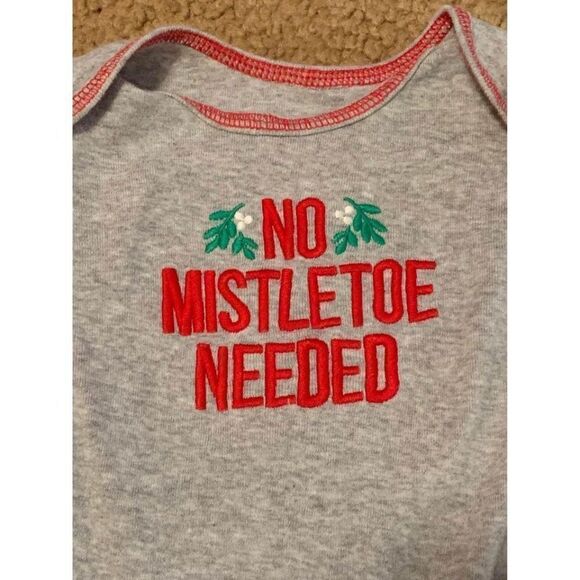 “No Mistletoe Needed” unisex baby 6m one piece - Picture 3 of 4